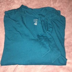 Merona turquoise tie-neck blouse